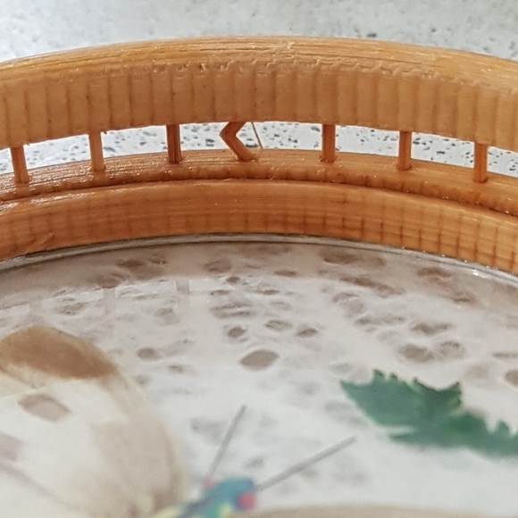 1970s Pressed Butterfly Bamboo Coaster & Tray Set - Picture 10 of 11